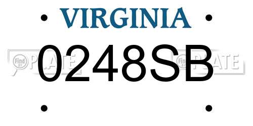 0248SB Virginia License Plate