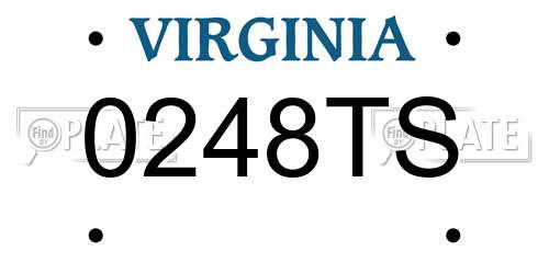 0248TS Virginia License Plate