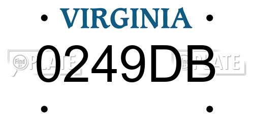 0249DB Virginia License Plate