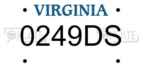 0249DS Virginia License Plate