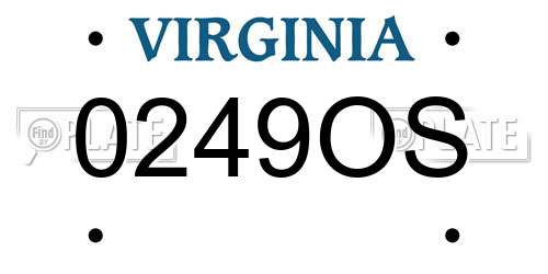 0249OS Virginia License Plate