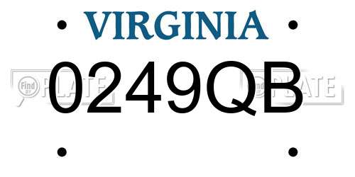 0249QB Virginia License Plate