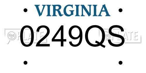 0249QS Virginia License Plate
