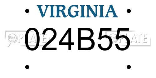 024B55 Virginia License Plate