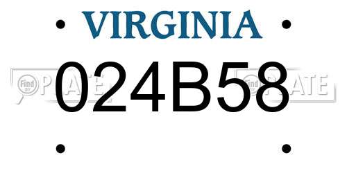 024B58 Virginia License Plate