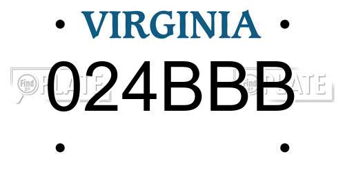 024BBB Virginia License Plate