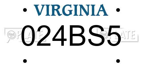 024BS5 Virginia License Plate