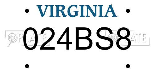 024BS8 Virginia License Plate