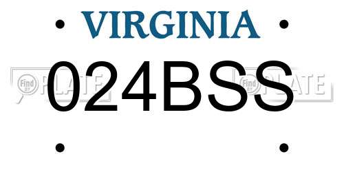 024BSS Virginia License Plate