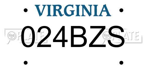 024BZS Virginia License Plate