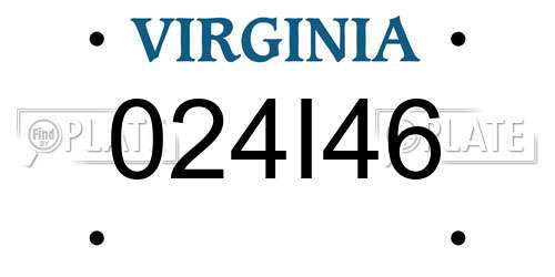 024I46 Virginia License Plate