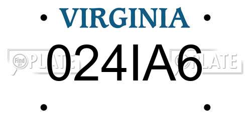 024IA6 Virginia License Plate