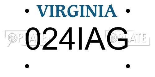 024IAG Virginia License Plate