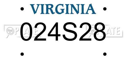 024S28 Virginia License Plate