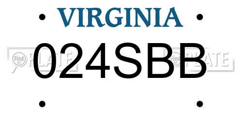 024SBB Virginia License Plate