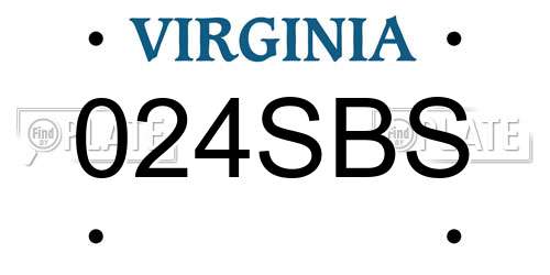 024SBS Virginia License Plate