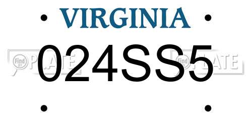 024SS5 Virginia License Plate