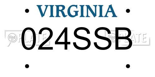 024SSB Virginia License Plate