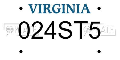 024ST5 Virginia License Plate