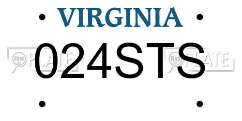 024STS Virginia License Plate