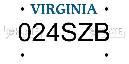 024SZB Virginia License Plate