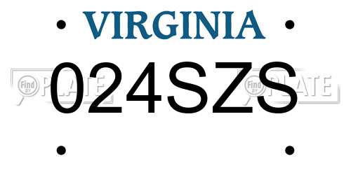 024SZS Virginia License Plate