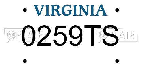 0259TS Virginia License Plate