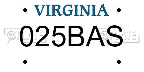 025BAS Virginia License Plate