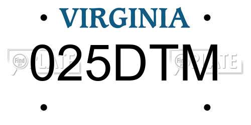 025DTM Virginia License Plate