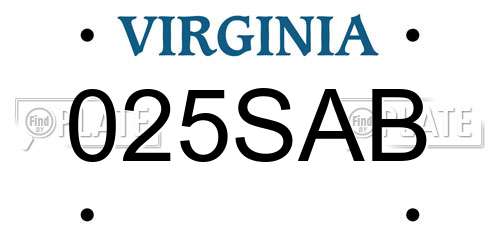 025SAB Virginia License Plate