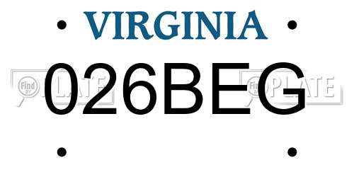 026BEG Virginia License Plate