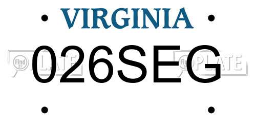 026SEG Virginia License Plate