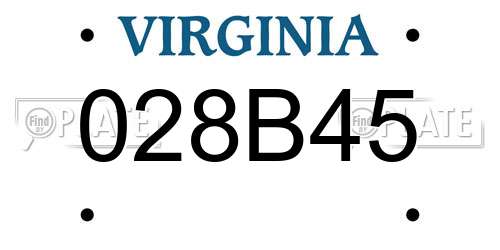 028B45 Virginia License Plate
