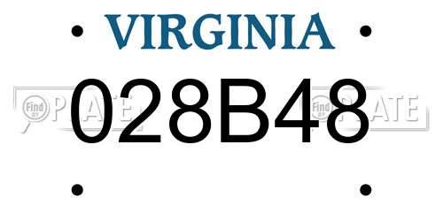 028B48 Virginia License Plate