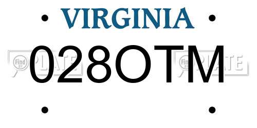 028OTM Virginia License Plate