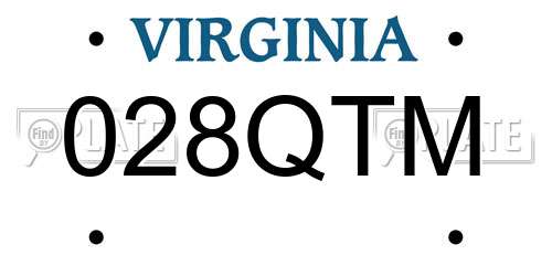 028QTM Virginia License Plate