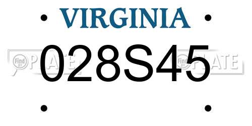 028S45 Virginia License Plate