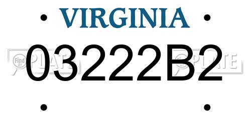 03222B2 Virginia License Plate