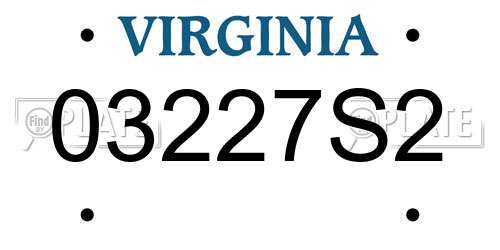 03227S2 Virginia License Plate