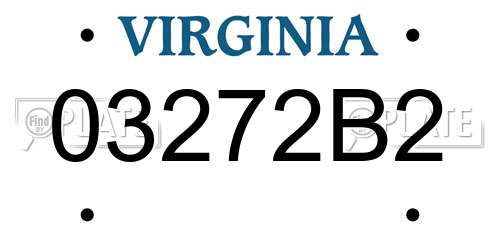 03272B2 Virginia License Plate