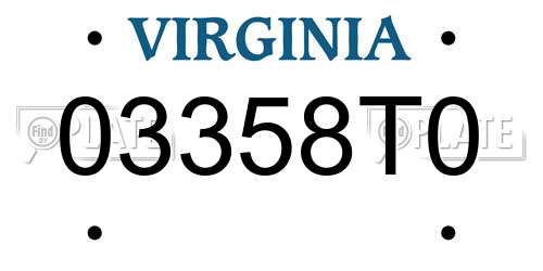 03358T0 Virginia License Plate