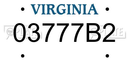 03777B2 Virginia License Plate