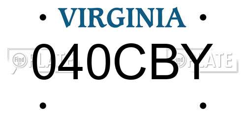 040CBY Virginia License Plate