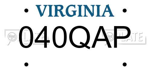 040QAP Virginia License Plate