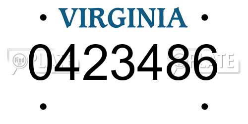 0423486 Virginia License Plate