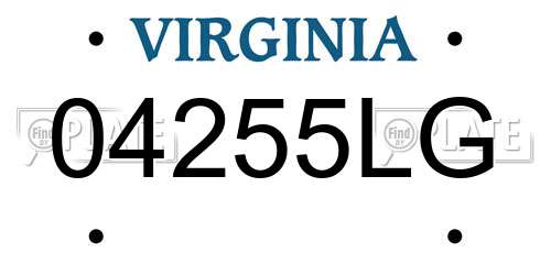 04255LG Virginia License Plate