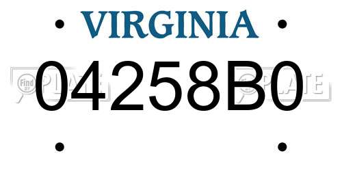 04258B0 Virginia License Plate