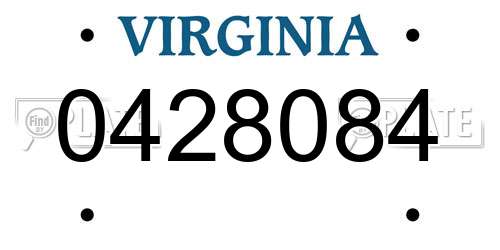0428084 Virginia License Plate