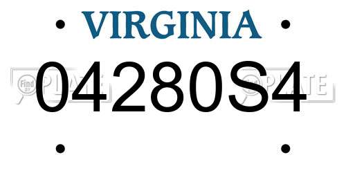 04280S4 Virginia License Plate
