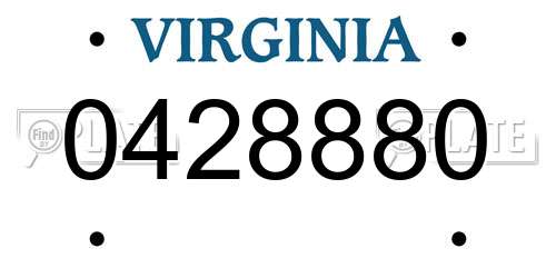 0428880 Virginia License Plate